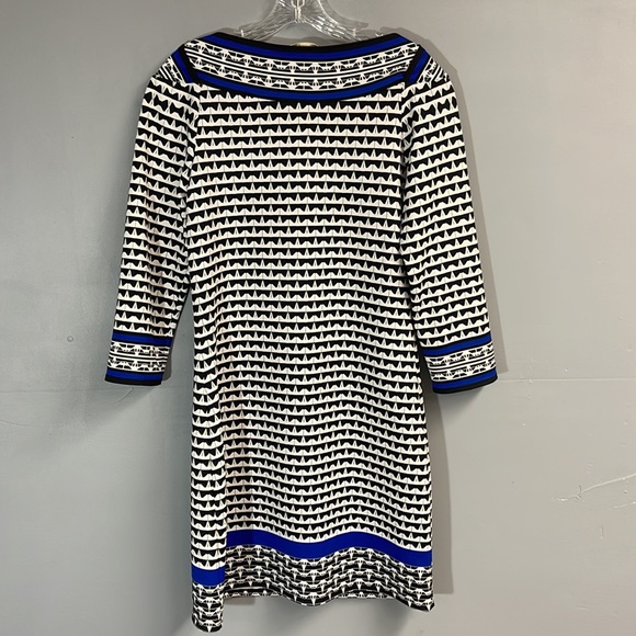NWT Max Studio back/blue geometric dress - Picture 3 of 5